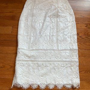 Banana Republic White Floral Lace Skirt